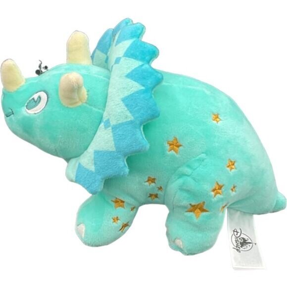 Disneys Animal Kingdom Triceratops Plush Toy With Gold Stars & Turquoise Design - Picture 7 of 8